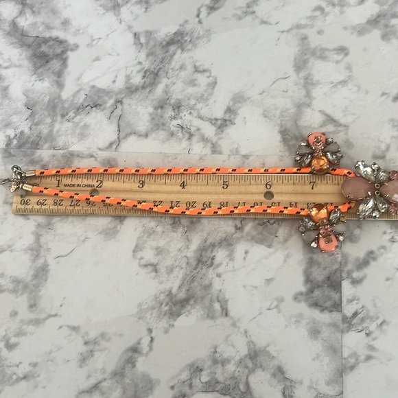 Crewcuts By J.Crew paracord neon orange pink with sparky stone   necklace 16” - Picture 6 of 8